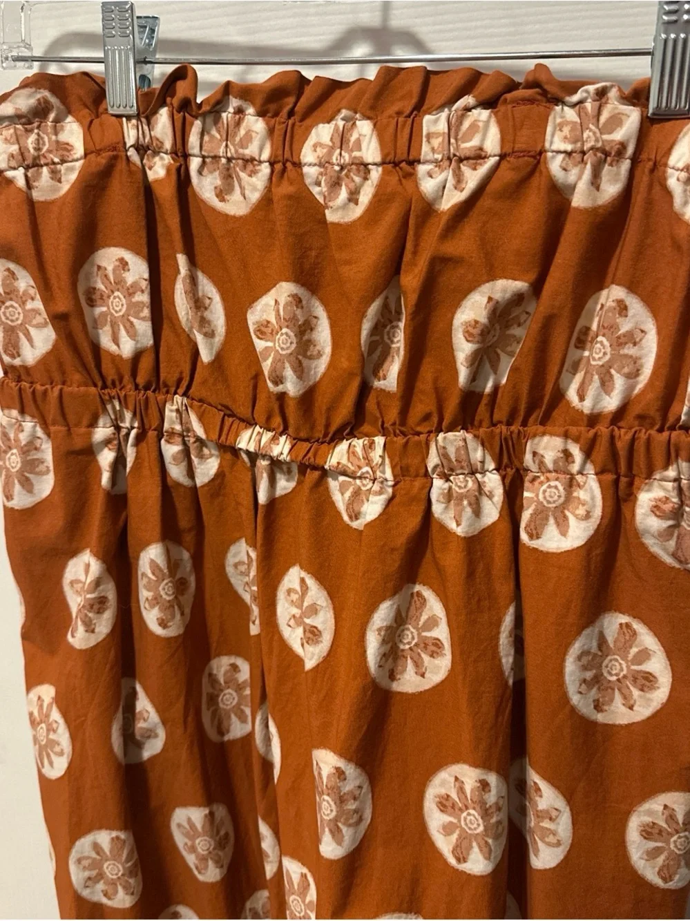 Free People Rust Orange Floral Print Maxi Dress